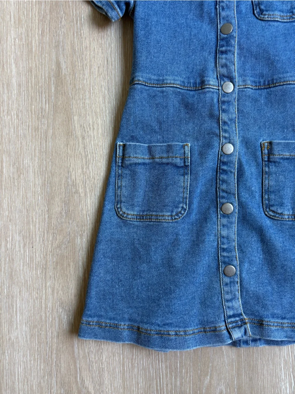 Zara Kids Blue Denim Button-Front Dress - Girls Size 6